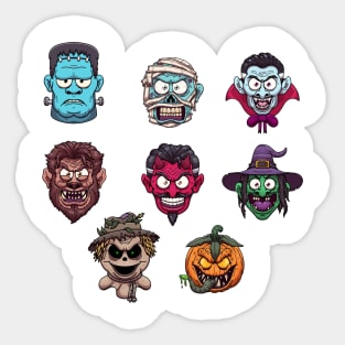 Halloween Faces Sticker Pack Sticker